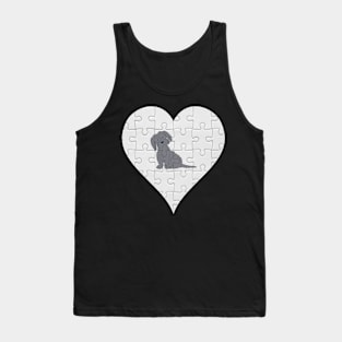 Maltese Heart Jigsaw Pieces Design - Gift for Maltese Black Lovers Tank Top